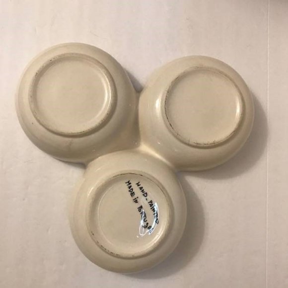 Hand Painted Ceramic Trio Dish | Vintage Serving Dish | Made in Portugal - Picture 8 of 8